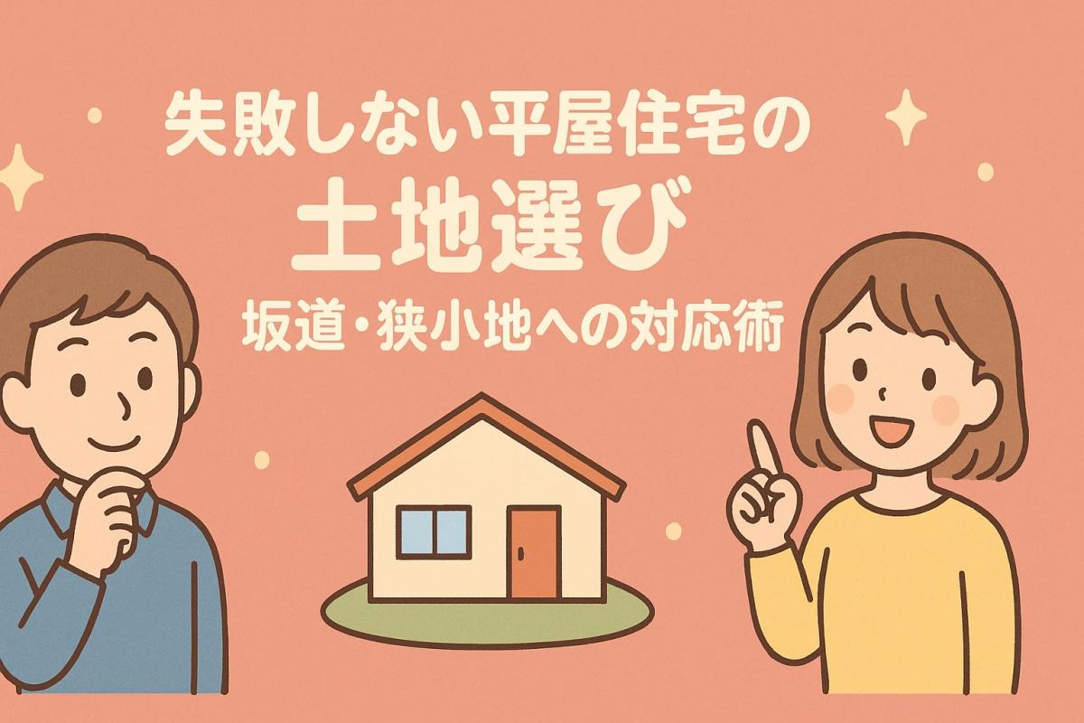 【失敗しない平屋住宅の土地選び】坂道・狭小地への対応術