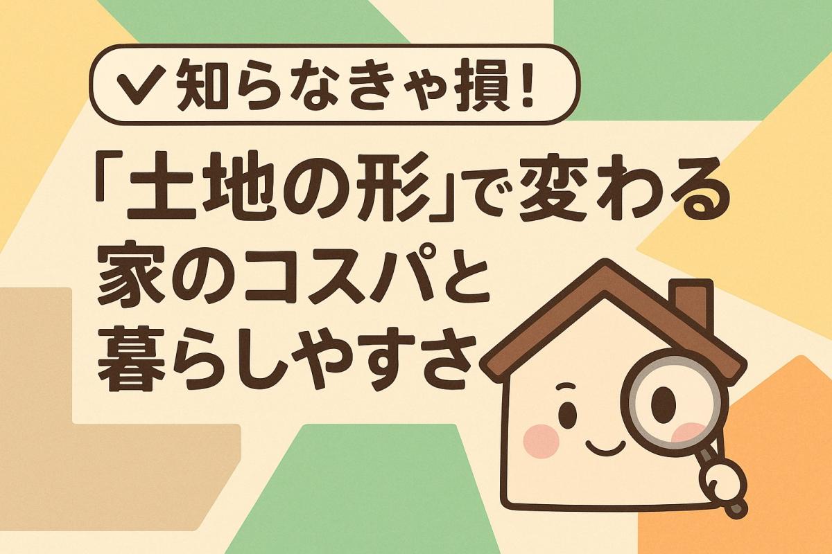 【知らなきゃ損！】&ldquo;土地の形&rdquo;で変わる家のコスパと暮らしやすさ
