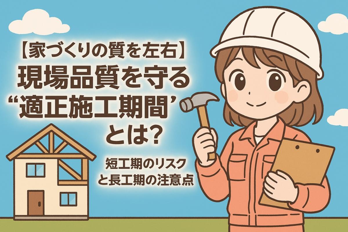 【家づくりの質を左右】現場品質を守る&ldquo;適正施工期間&rdquo;とは？短工期のリスクと長工期の注意点