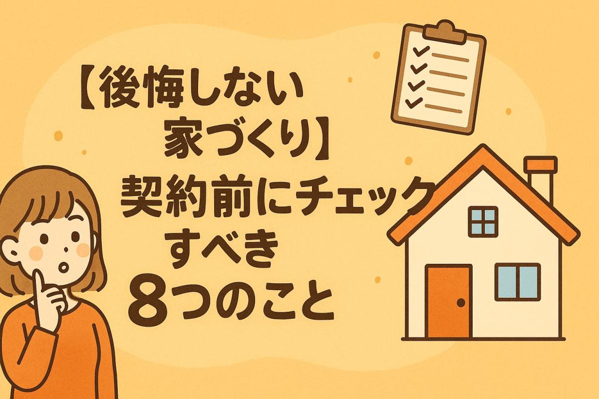 【後悔しない家づくり】契約前にチェックすべき8つのこと