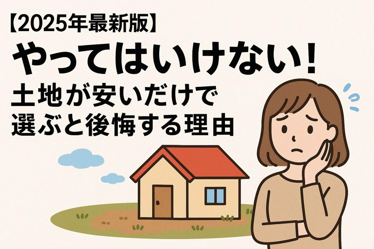やってはいけない！&ldquo;土地が安い&rdquo;だけで選ぶと後悔する理由
