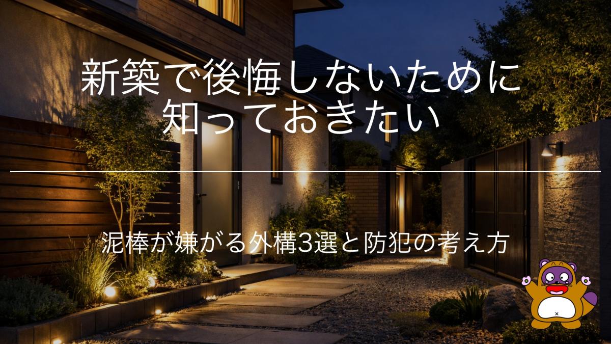 新築で後悔しないために知っておきたい|泥棒が嫌がる外構3選と防犯の考え方