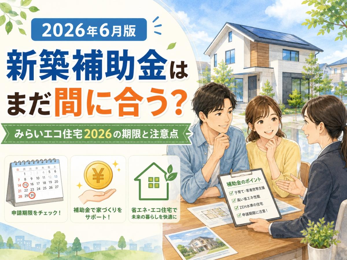 2026年6月版|新築補助金はまだ間に合う?みらいエコ住宅2026の期限と注意点