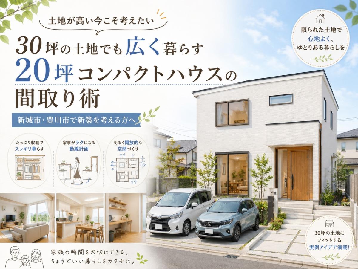 土地が高い今こそ考えたい|新城市・豊川市で30坪の土地でも広く暮らす20坪コンパクトハウスの間取り術