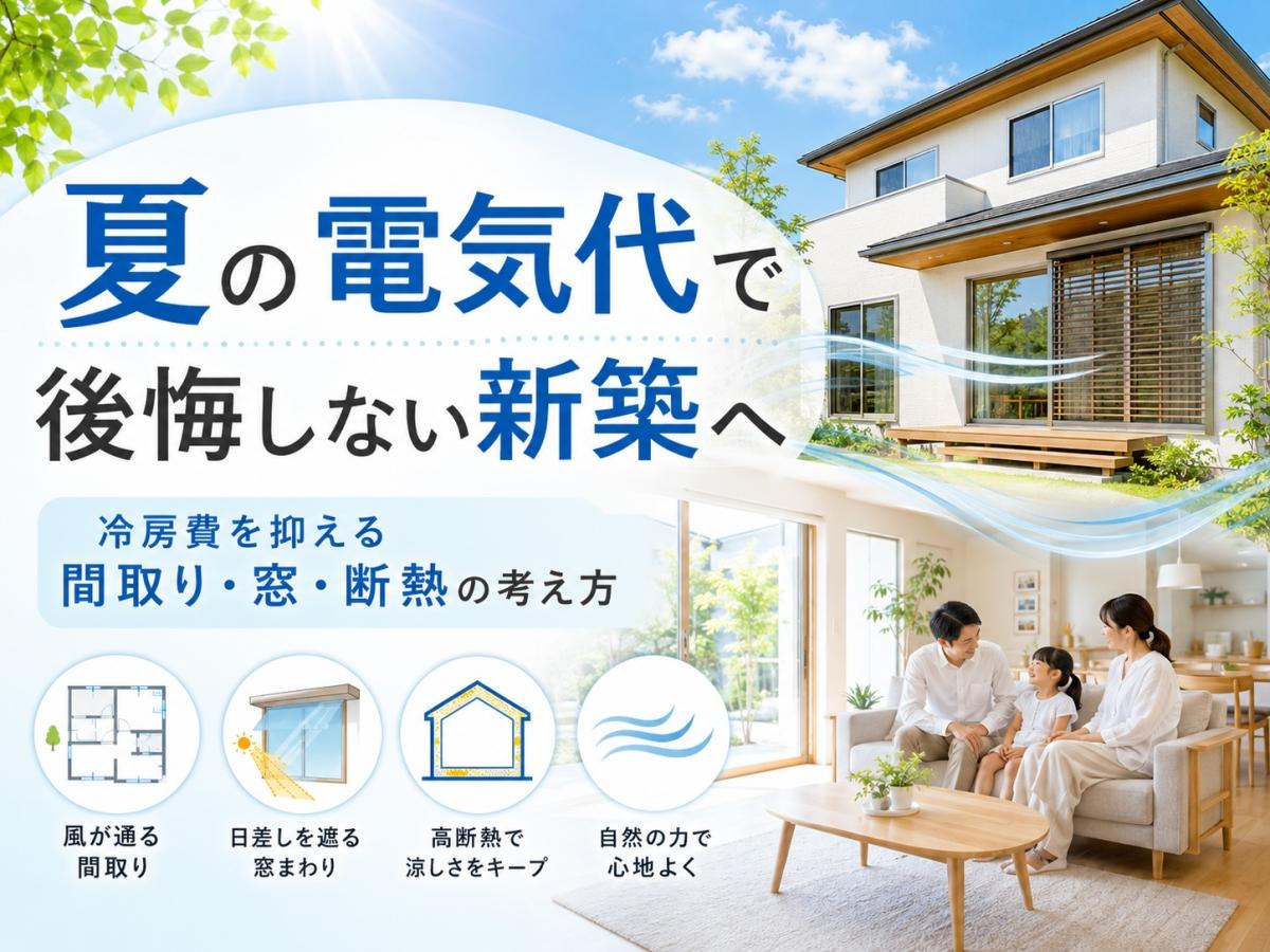 夏の電気代で後悔しない新築へ|冷房費を抑える間取り・窓・断熱の考え方