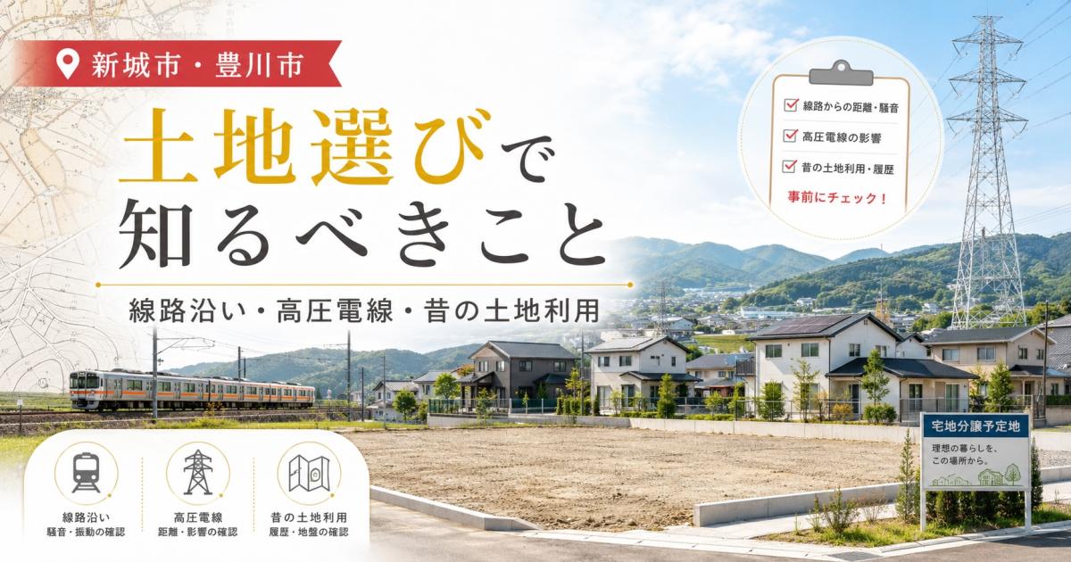 新城市・豊川市で土地を選ぶ前に知るべきこと|線路沿い・高圧電線・昔の土地利用まで確認する考え方