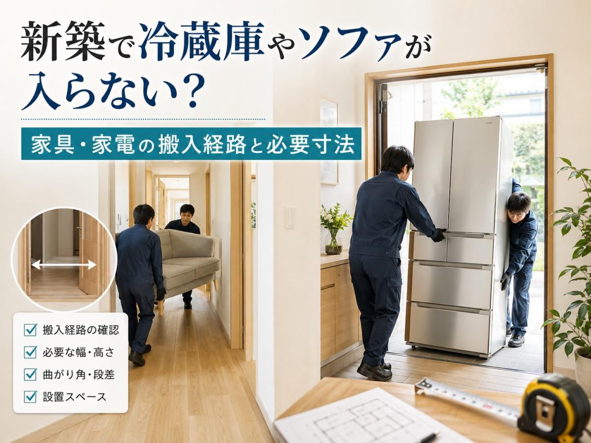 新築で冷蔵庫やソファが入らない?家具・家電の搬入経路と必要寸法