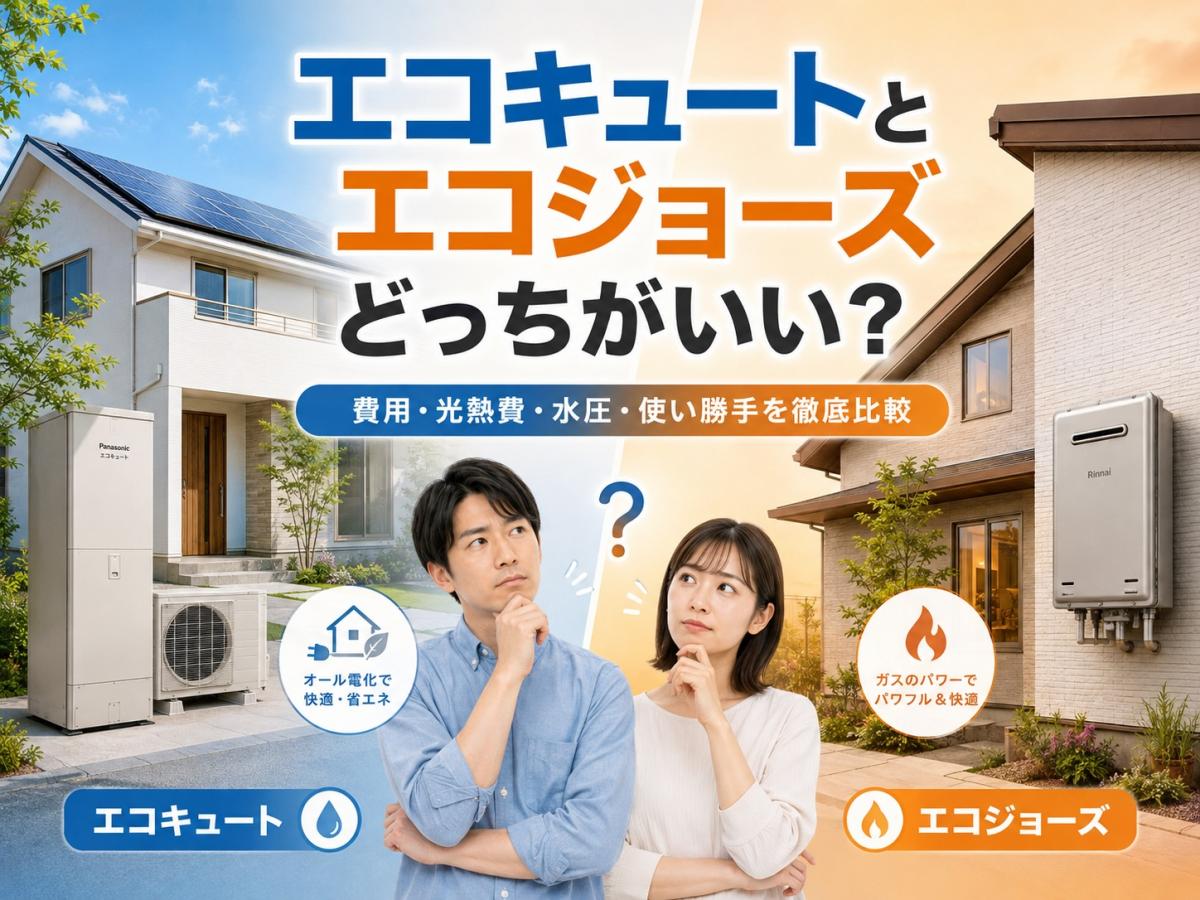 新築はエコキュートとエコジョーズどっちがいい?費用・光熱費・水圧・使い勝手を徹底比較